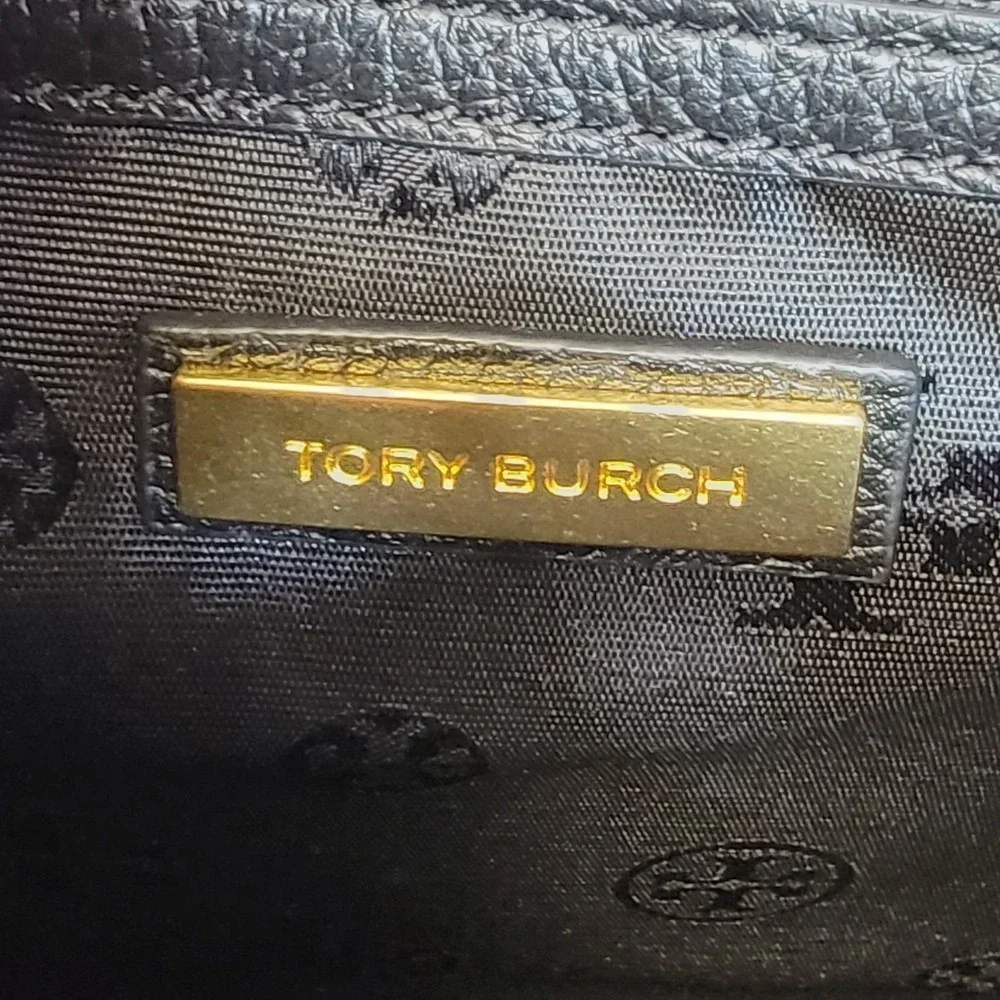 EUC Tory Burch Britten Black Leather Crossbody Shoulder Bag - Picture 5 of 8